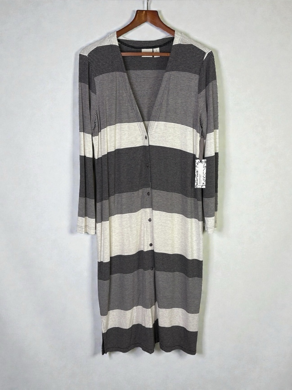 NWT Chico's Zenergy Retreat Striped Knit Duster Cardigan Dress Size 1/Medium